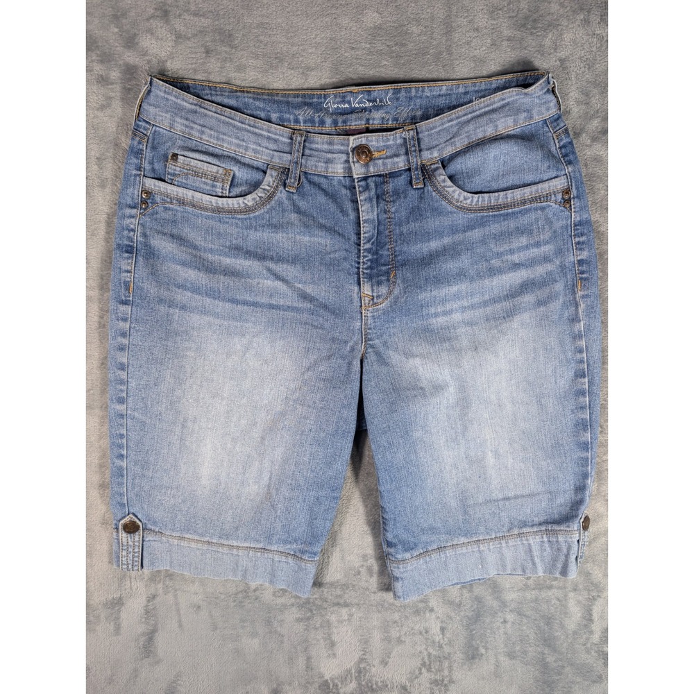 Gloria Vanderbilt Womens Jessa All-Around Slimming Denim Bermuda Shorts Size 8